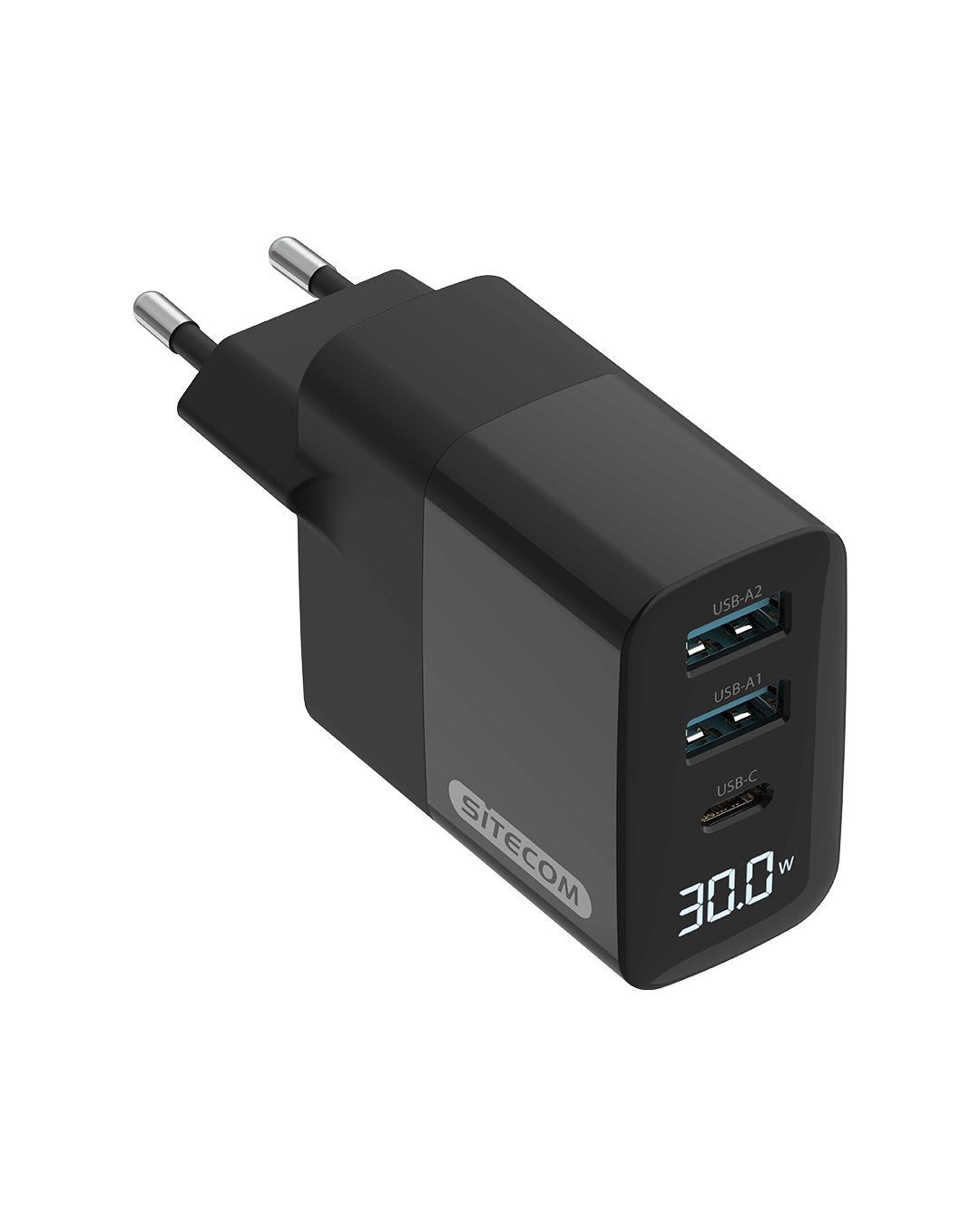 Sitecom - 30W GaN Power Delivery Wall Charger with LED display - CH-1001