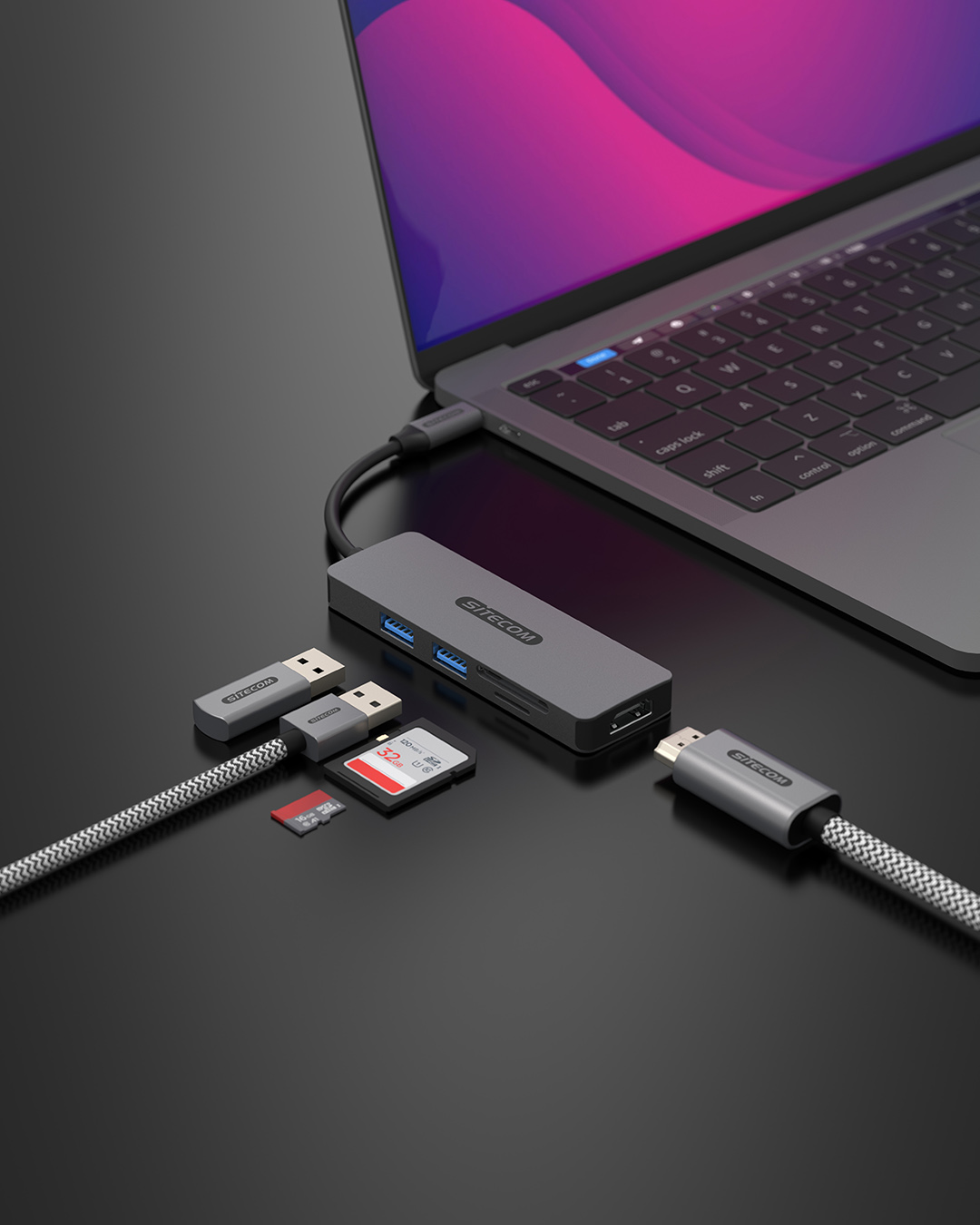 Sitecom 5 in 1 USB-C Multiport Adapter - CN-5501