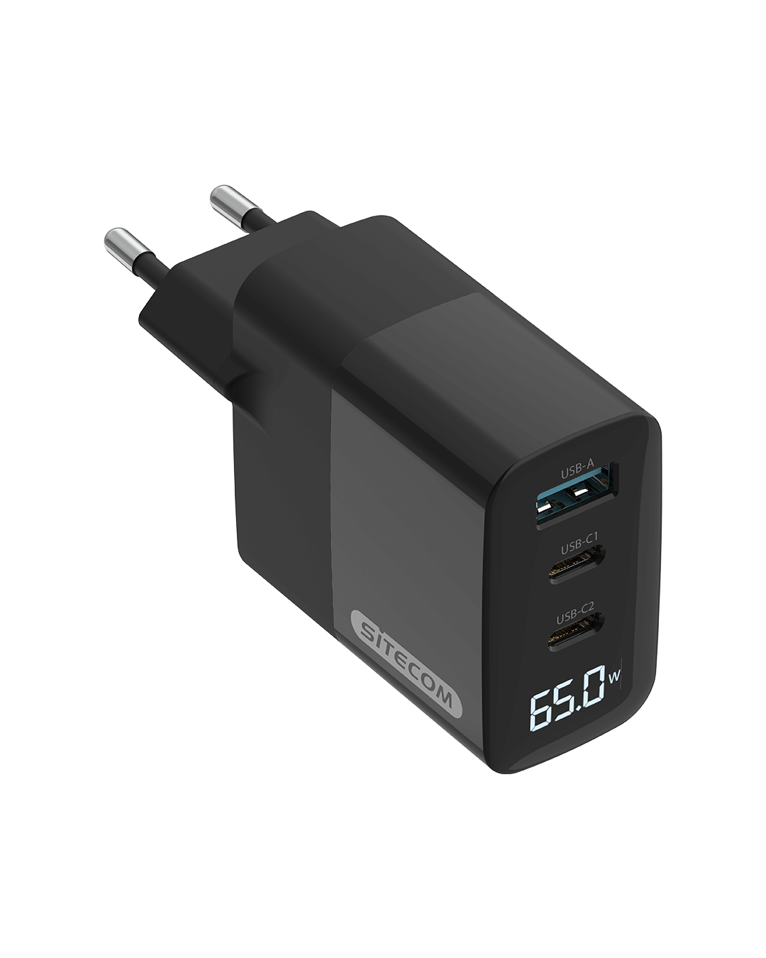 Sitecom - 65W GaN Power Delivery Wall Charger with LED display - CH-1002