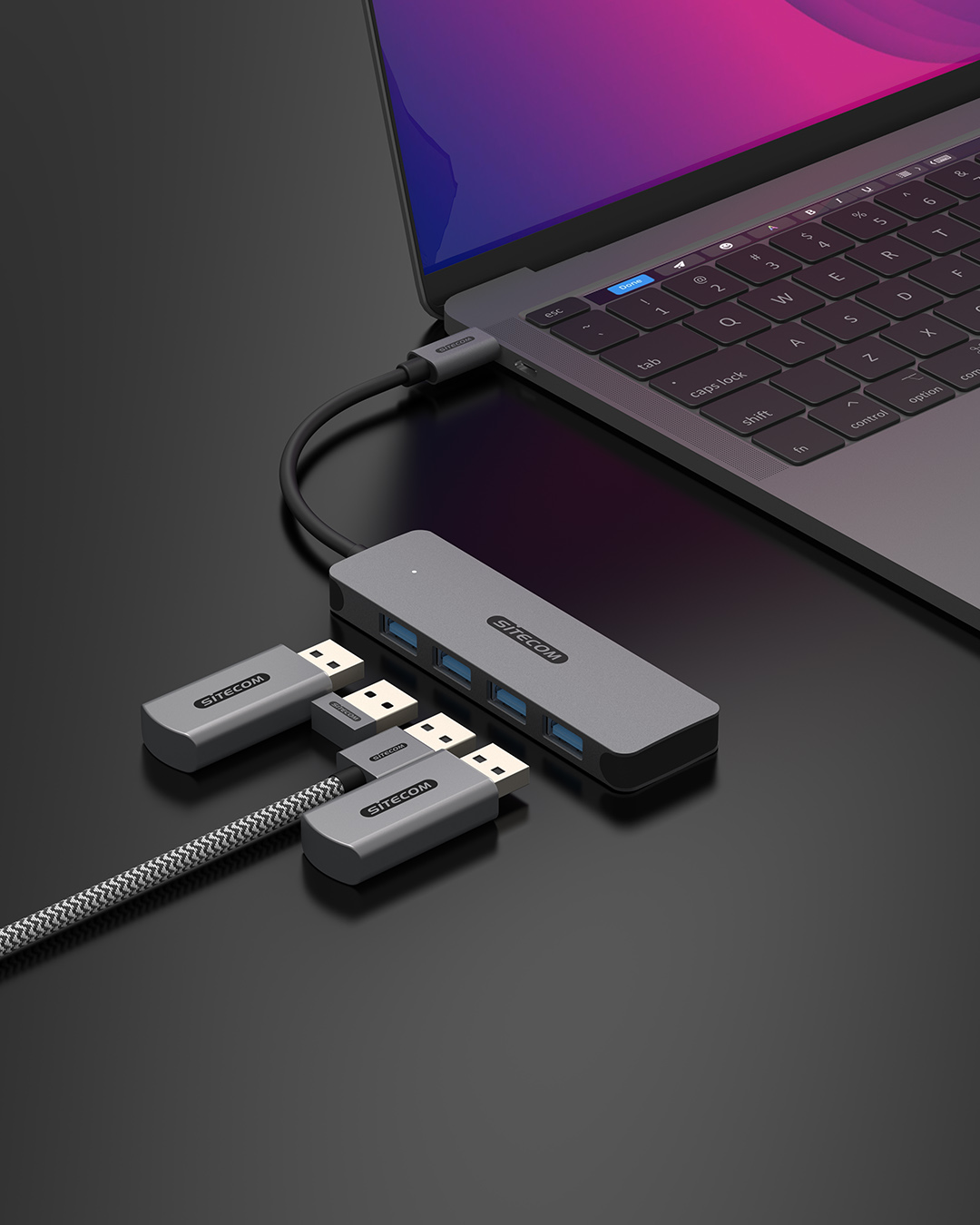 Sitecom - USB-C to 4x USB-A Hub - CN-5009