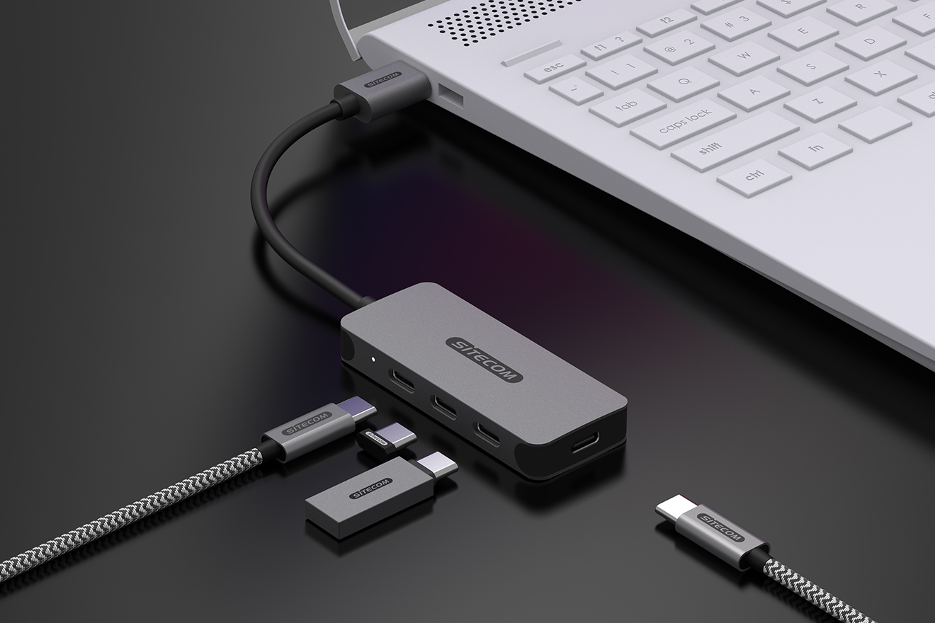 Sitecom - CN-5008 - USB-A to 4x USB-C Hub