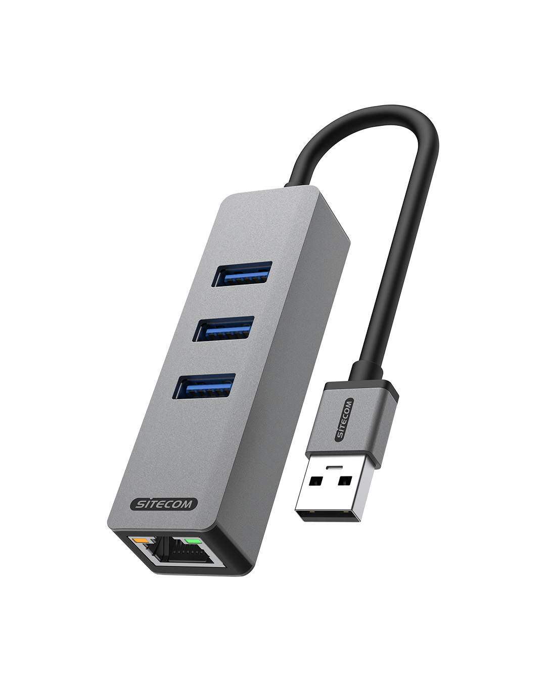 Sitecom - USB-A to Ethernet + 3x USB hub - AD-1007