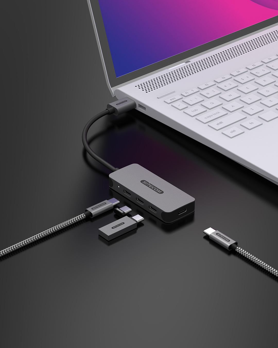 Sitecom - USB-A to 4x USB-C Hub - CN-5008