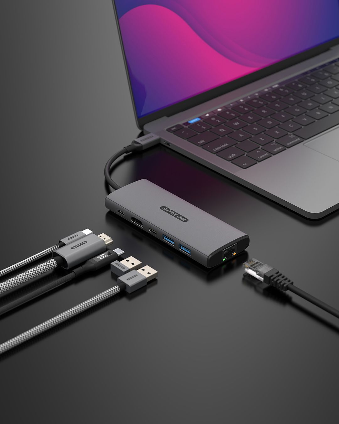 Sitecom 6 in 1 USB-C Power Delivery GEN2 Multiport Adapter